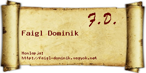 Faigl Dominik névjegykártya